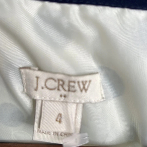J.CREW Polka Dot Sleeveless Drop Waist Dress Navy Cream Tier Preppy Tennis 4 - Picture 6 of 9
